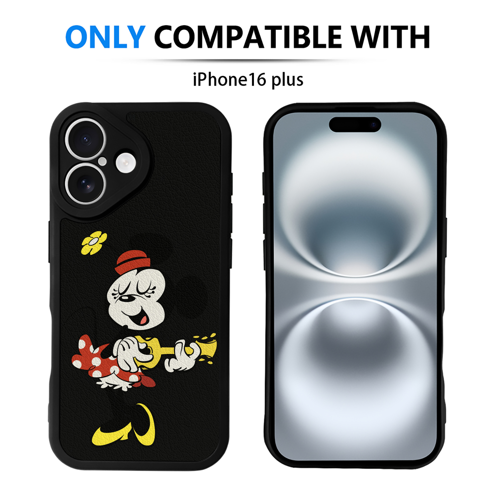 （画像用） ミッキーマウス Mickey Mouse 【iPhone 16シリーズ対応】シリコンスマホケース（レザー調） 材質：シリコン